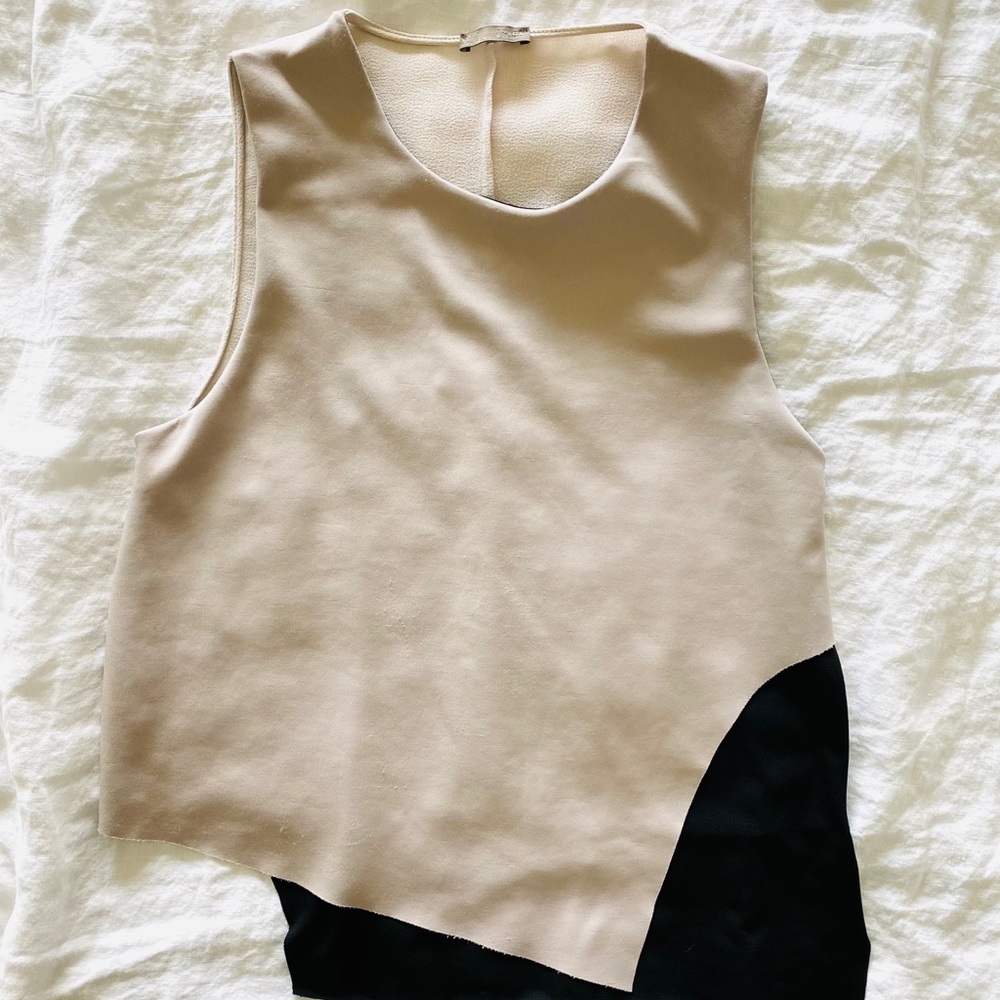 Zara color block asymmetric blouse (S)